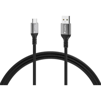 Varta USB 2.0 Cable USB-C male - USB-A 60W Μαύρο 2m 57935101111