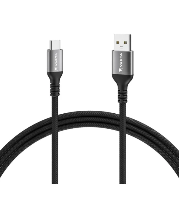 Varta USB 2.0 Cable USB-C male - USB-A 60W Μαύρο 2m 57935101111