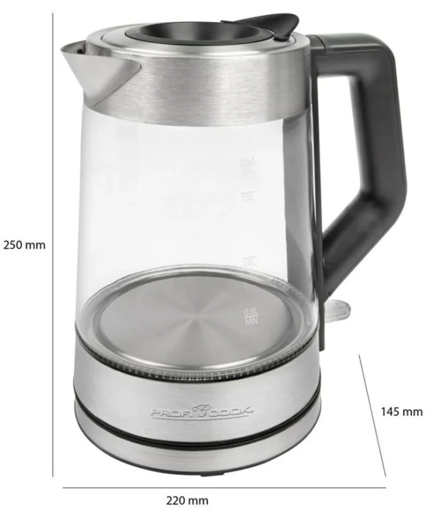 Profi Cook PC-WKS 1190 G Βραστήρας 1.7lt 2200W Γκρι 501190