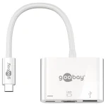 Goobay USB-C Docking Station με HDMI 4K PD Λευκό (62104)