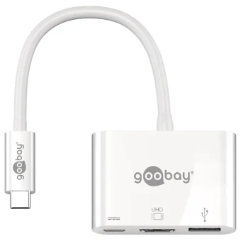 Goobay USB-C Docking Station με HDMI 4K PD Λευκό (62104)