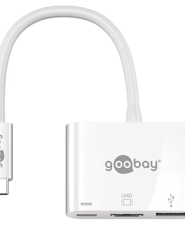 Goobay USB-C Docking Station με HDMI 4K PD Λευκό (62104)
