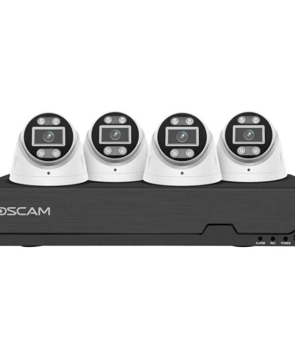 Foscam Σύστημα Παρακολούθησης 4 Καμερών IP 5MP με Καταγραφικό NVR & Σκληρό Δίσκο FN 9108 E T4 2T wh