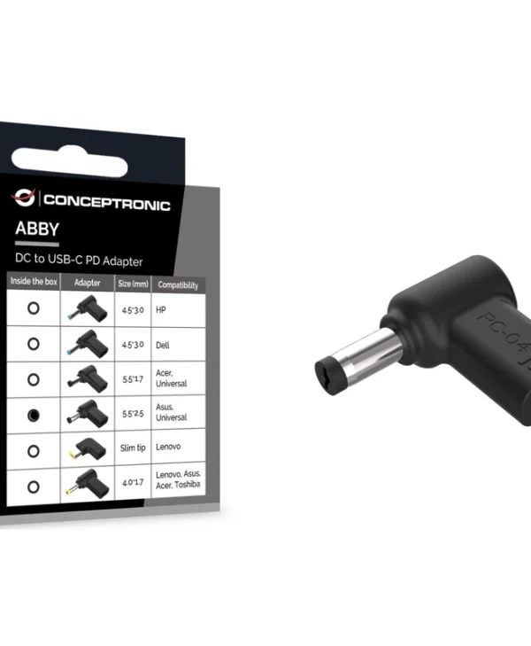 Conceptronic Μετατροπέας USB-C / DC male σε USB-C / DC female 1τμχ ABBY15PC04