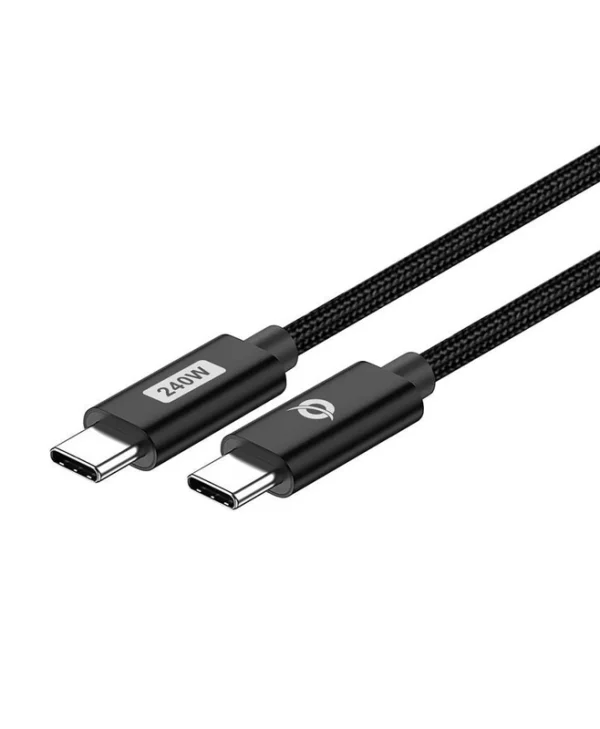 Conceptronic Braided USB 3.1 Cable USB-C male - USB-C 240W PD Μαύρο 2m ETTA03B20