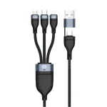 Conceptronic Braided USB to Lightning / Type-C / micro USB Cable Μαύρο 1.5m (ETTA06B15)