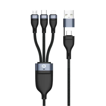 Conceptronic Braided USB to Lightning / Type-C / micro USB Cable Μαύρο 1.5m (ETTA06B15)