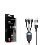 Conceptronic Braided USB to Lightning / Type-C / micro USB Cable Μαύρο 1.5m (ETTA06B15) - Image 2