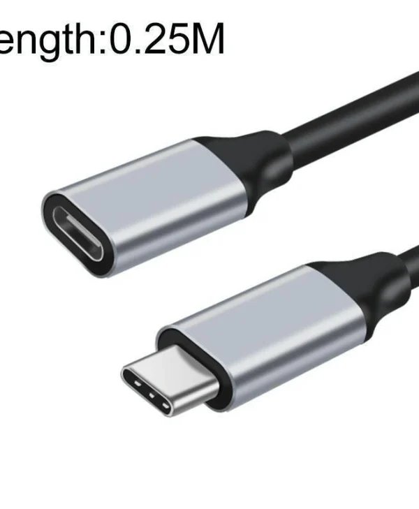 Conceptronic Braided USB 2.0 Cable USB-C male - USB-C female 100W PD Χρυσό 0.25m 10Gbps ETTA02B20