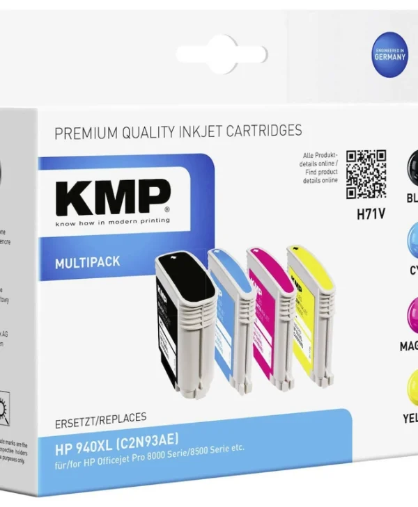 KMP H71V Πακέτο Συμβατών Μελανιών Εκτυπωτή InkJet HP 8ml Πολλαπλό (Color) 4τμχ 1715,4005