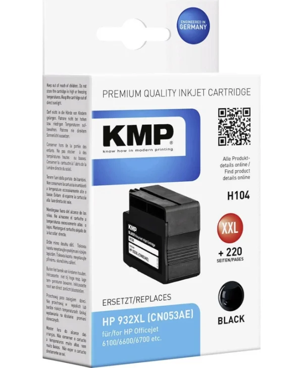 KMP Συμβατό Μελάνι Εκτυπωτή InkJet HP Μαύρο 1τμχ 1725,4001