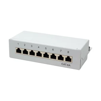 LogiLink Patch Panel για Rack 1U 8 Θυρών cat6a Γκρι NP0018