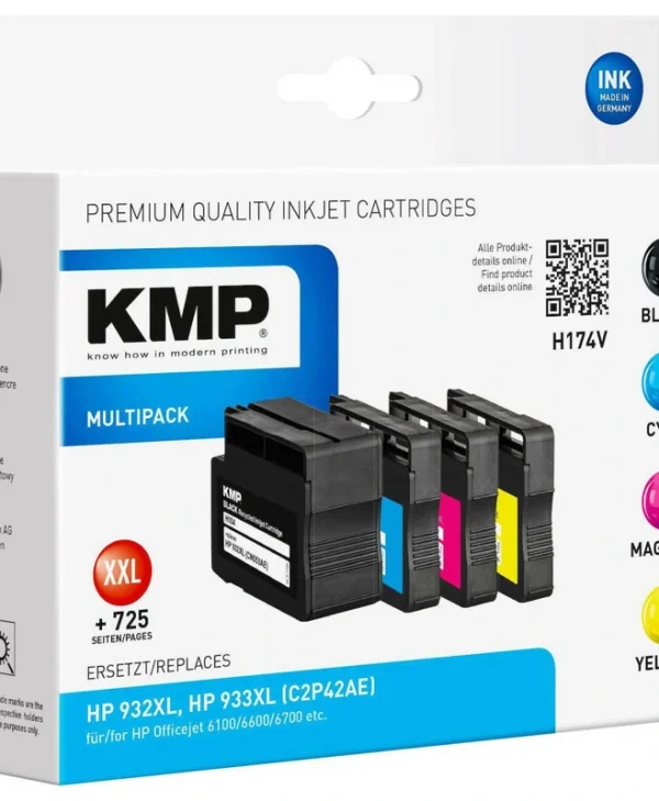 KMP H174V Πακέτο Συμβατών Μελανιών Εκτυπωτή InkJet HP 932XL/933XL C2P42AE Πολλαπλό (Color) / Μαύρο 1725,4005