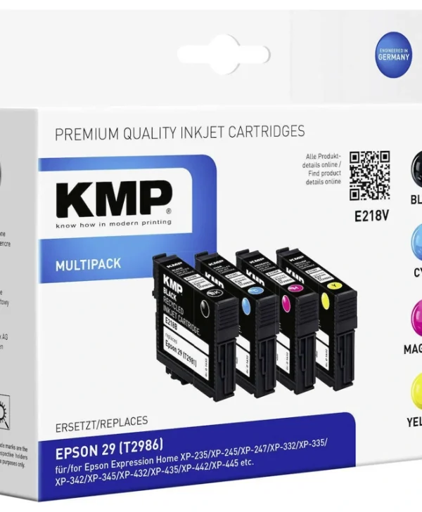 KMP E218V Πακέτο Συμβατών Μελανιών Εκτυπωτή InkJet Epson Πολλαπλό (Color) 4τμχ 1632,4850