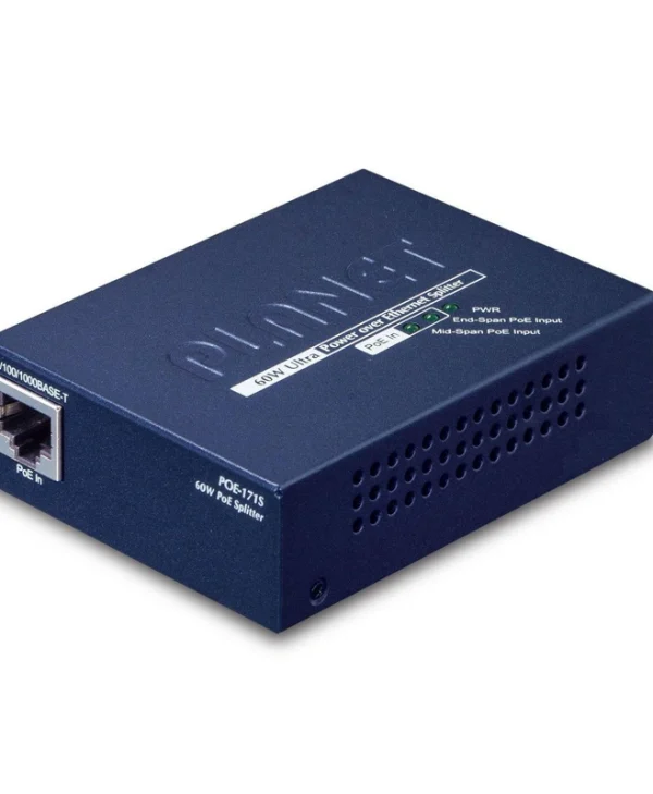 Planet Technology Single-Port 10/100/1000Mbps Ultra PoE Splitter (12V/19V/24V) POE-171S