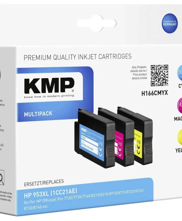 KMP H166CMYX Πακέτο Συμβατών Μελανιών Εκτυπωτή InkJet HP 953XL F6U16AE/F6U17AE/F6U18AE Πολλαπλό (Color) 1748,4050