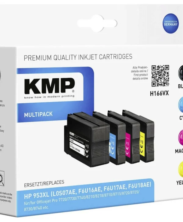 KMP H166VX Πακέτο Συμβατών Μελανιών Εκτυπωτή InkJet HP 953XL Πολλαπλό (Color) / Μαύρο 4τμχ 1747,4005