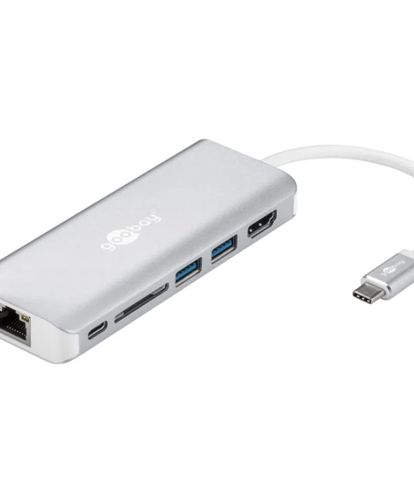 Goobay USB-C Docking Station με HDMI 4K PD Ethernet Ασημί (76788)
