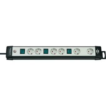 Brennenstuhl Premium-Line 6 Πολύπριζο 6 Θέσεων με Διακόπτη και Καλώδιο 3m 1951560600