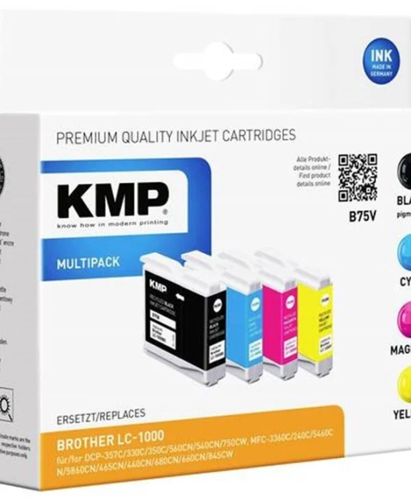 KMP Πακέτο Συμβατών Μελανιών Εκτυπωτή InkJet Brother LC-1000VAL 16.3ml Μαύρο 4τμχ 1035,4005