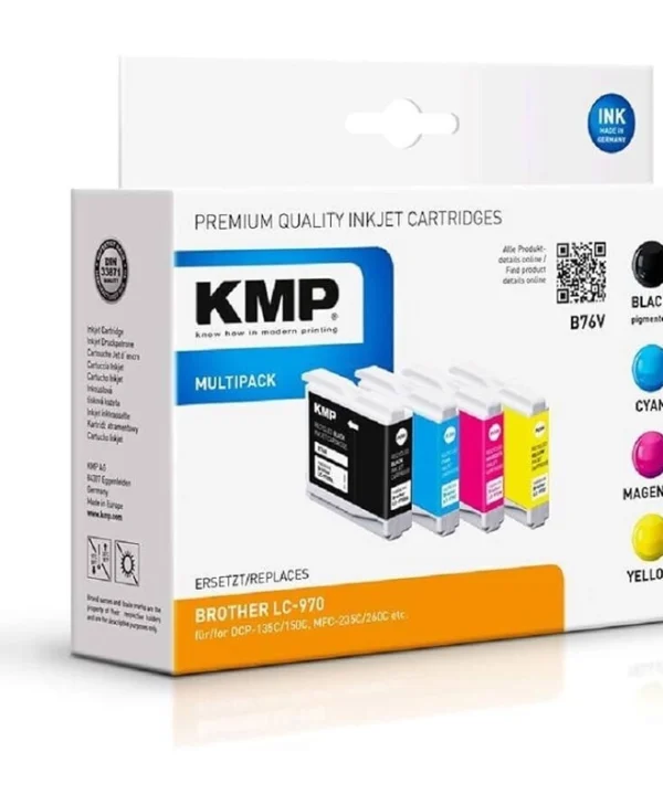 KMP Πακέτο Συμβατών Μελανιών Εκτυπωτή InkJet Brother LC-970VALBP Μαύρο 4τμχ 1060,4005