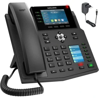Gequdio GX5+ Ενσύρματο Τηλέφωνο IP 16 γραμμών Μαύρο WA9550