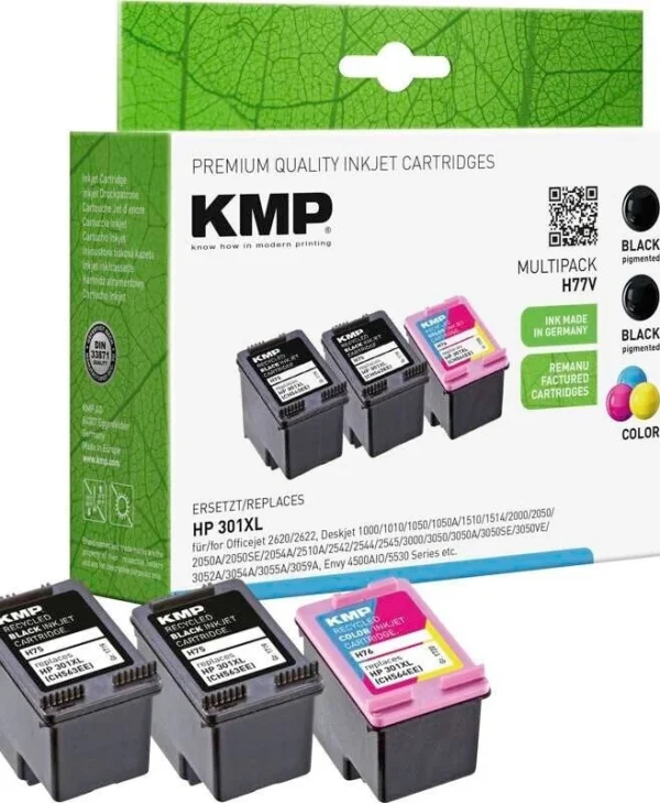 KMP Πακέτο Συμβατών Μελανιών Εκτυπωτή InkJet HP HP 301XL CH563EE 550 Σελίδων 13ml Πολλαπλό (Color) 1τμχ 1719,4055