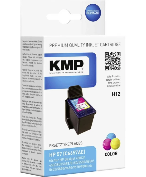 KMP H12 Συμβατό Μελάνι Εκτυπωτή InkJet HP 57 C6657AE 500 Σελίδων 17ml Πολλαπλό (Color) 1τμχ 0995,4570