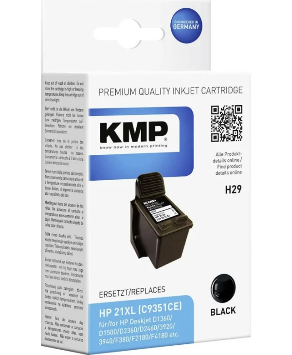 KMP H29 Συμβατό Μελάνι Εκτυπωτή InkJet HP 21XL C9351CE 520 Σελίδων 16ml Μαύρο 1τμχ 1900,4211