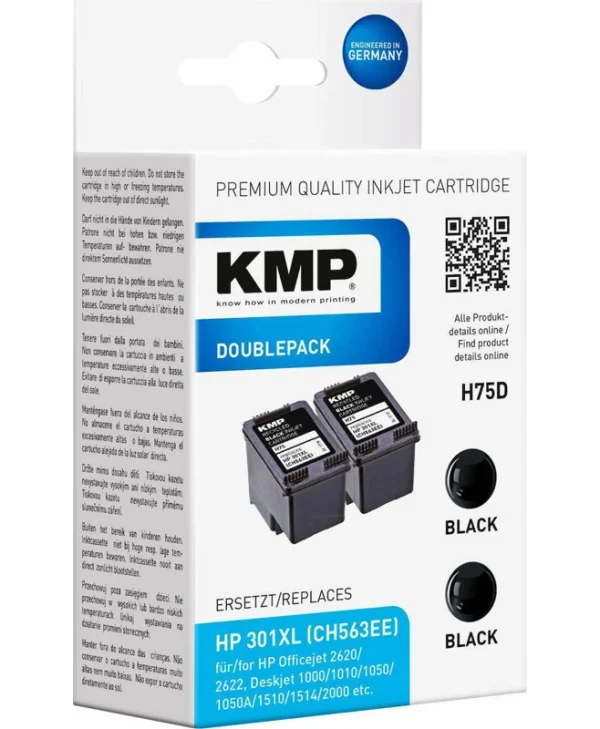 KMP H75D Πακέτο Συμβατών Μελανιών Εκτυπωτή InkJet HP Κίτρινο 2τμχ 1719,4021
