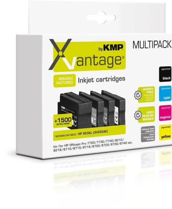 KMP Πακέτο Συμβατών Μελανιών Εκτυπωτή InkJet HP 953XL 3HZ52AE 2573 Σελίδων 53ml Μαύρο 4τμχ 1747,4085