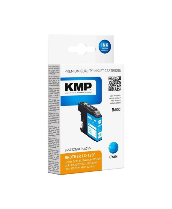 KMP Συμβατό Μελάνι Εκτυπωτή InkJet Brother LC-123C 70ml Κυανό 1τμχ 1525,4003