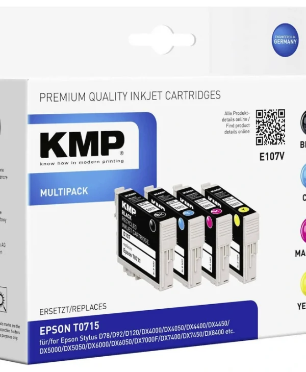 KMP E107V Πακέτο Συμβατών Μελανιών Εκτυπωτή InkJet Epson Πολλαπλό (Color) 1τμχ 1607,4005