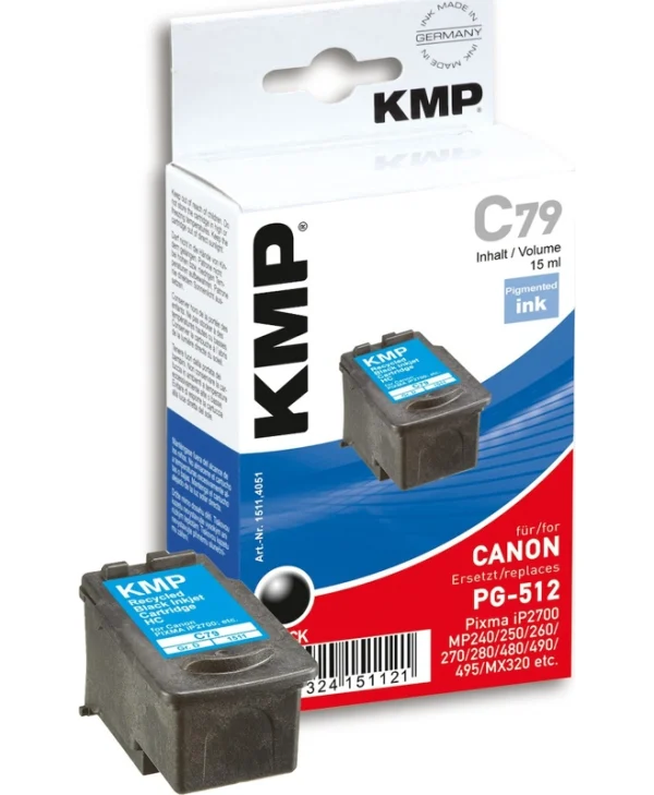 KMP C79 Συμβατό Μελάνι Εκτυπωτή InkJet Canon PG-512 Μαύρο 1τμχ 1511,4051