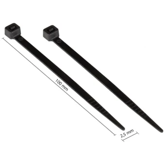 Good Connections Δεματικά Καλωδίων Πλαστικά 100mmx2.5mm σε Μαύρο χρώμα (100τμχ) KAB-10S25