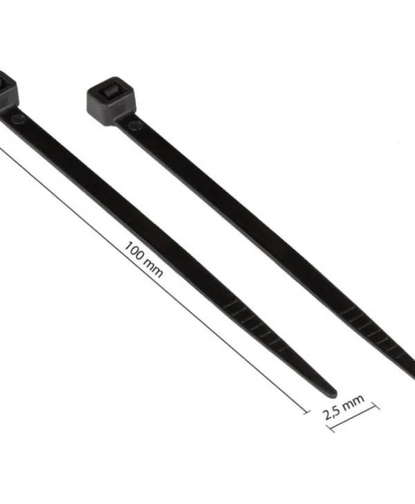 Good Connections Δεματικά Καλωδίων Πλαστικά 100mmx2.5mm σε Μαύρο χρώμα (100τμχ) KAB-10S25