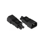 Alcasa IEC C14 / IEC C5 - IEC C14 / IEC C5 Cable 0.11m Μαύρο PA-1405S