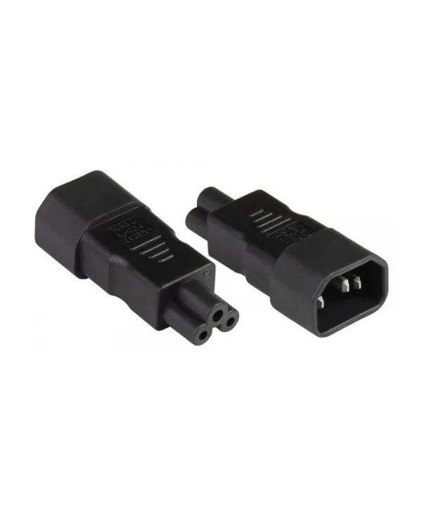 Alcasa IEC C14 / IEC C5 - IEC C14 / IEC C5 Cable 0.11m Μαύρο PA-1405S