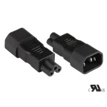 Alcasa IEC C14 / IEC C5 - IEC C14 / IEC C5 Cable 0.11m Μαύρο PA-1405S - Image 2