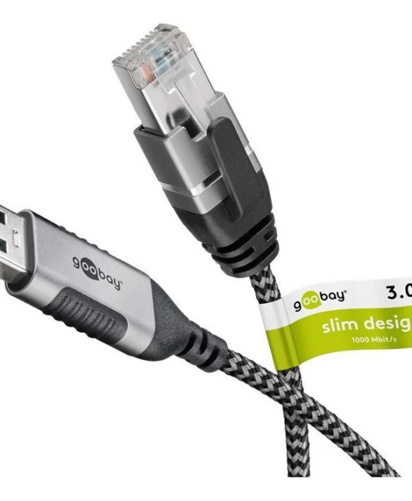 Goobay USB 3.0 Cable USB-A male - RJ45 Ασημί 3m 74396