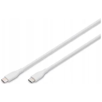 Digitus USB 2.0 Cable USB-C male - USB-C 60W PD Λευκό 1m AK-300341-010-W