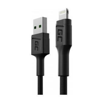Green Cell Braided USB to Lightning Cable Μαύρο 0.3m (KABGC24)