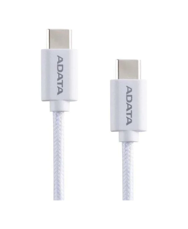Adata USB 2.0 Cable USB-C male - USB-C 100W Λευκό 1m CACC-100PN-WH