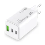 MediaRange Φορτιστής Χωρίς Καλώδιο GaN με Θύρα USB-A και 2 Θύρες USB-C 65W Power Delivery / Quick Charge 3.0 Λευκός (MRMA116-2) - Image 4