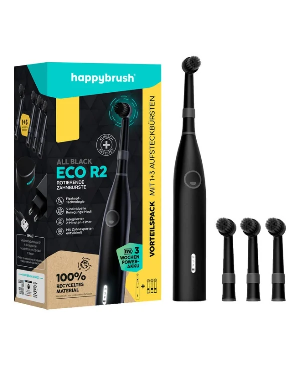 Happy Brush Ηλεκτρική Οδοντόβουρτσα Μαύρη CR2BEAN