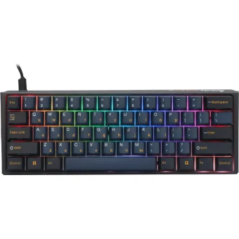 Ducky One 3 Pro Mini Nazca Line Gaming Μηχανικό Πληκτρολόγιο 60% με Cherry MX2A Speed Silver διακόπτες και RGB φωτισμό (Αγγλικό US) Black/Blue GATA-2722