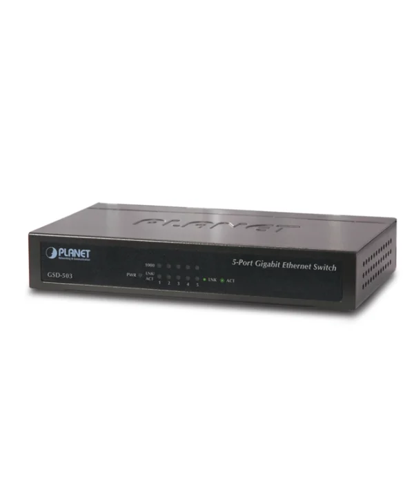 Planet Unmanaged L2 Switch με 5 Θύρες Gigabit (1Gbps) Ethernet GSD-503