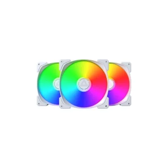 Montech Case Fan 140mm (95.61cfm) με ARGB Φωτισμό Λευκό HP140 ARGB PWM 3 in 1 Pack White