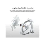 Montech Case Fan 140mm (95.61cfm) με ARGB Φωτισμό Λευκό HP140 ARGB PWM 3 in 1 Pack White - Image 4