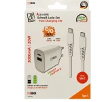 2GO Φορτιστής με Θύρα USB-A και Θύρα USB-C και Καλώδιο USB-C - USB-C 20W Power Delivery Λευκός 797497 - Image 2